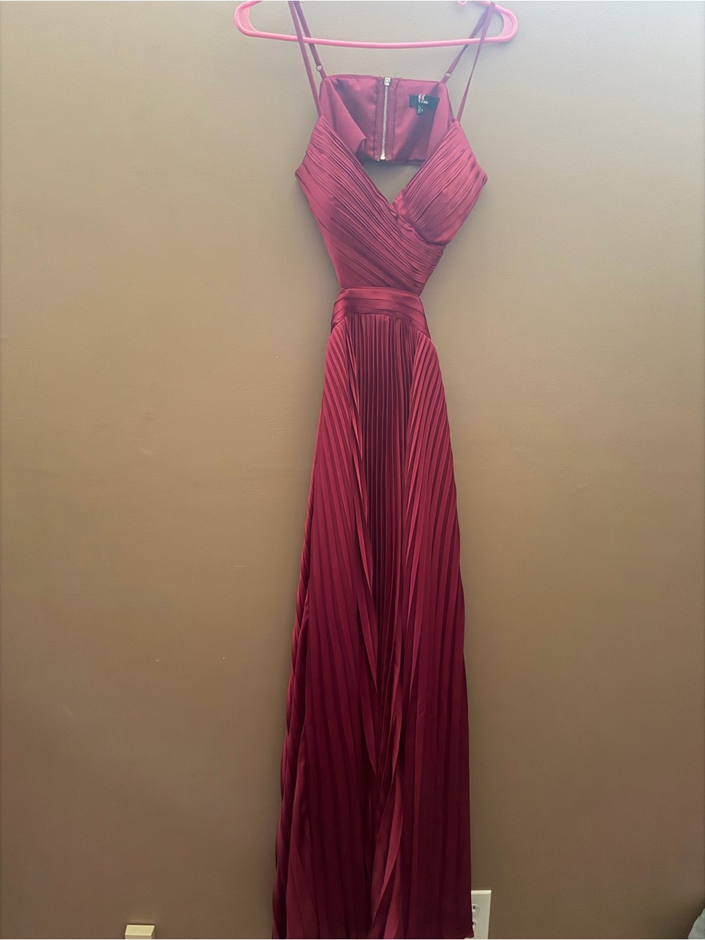 Lulus Wine Red Pleated Maxi Dress with Wrap Bodice - Picture 2 of 5